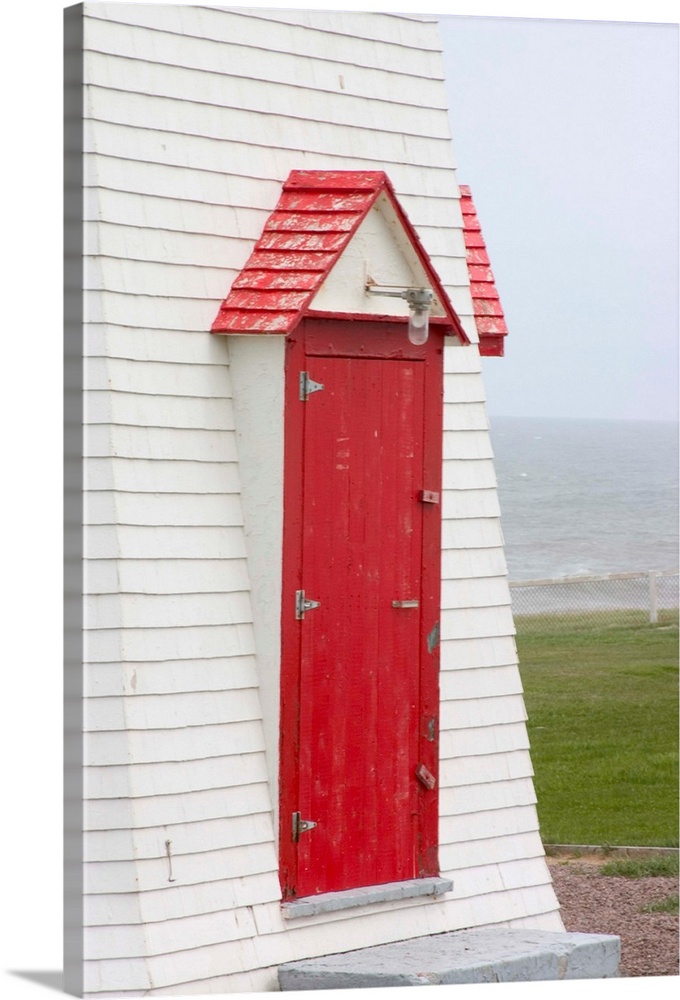NA, Canada, Prince Edward Island.  Door of East Point lighthouse.