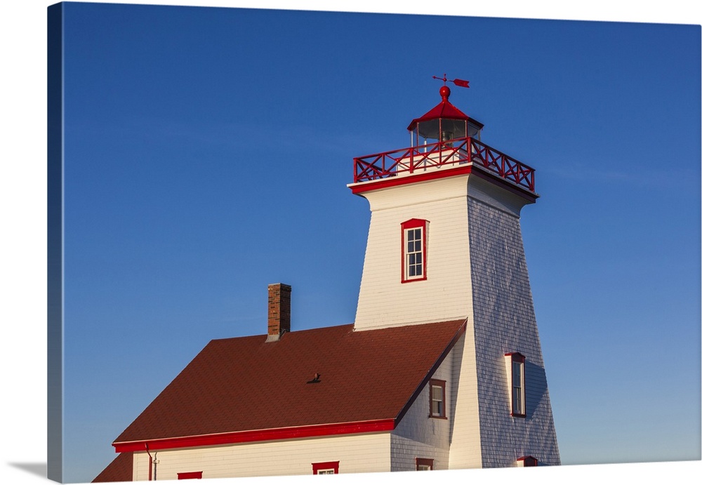 Canada, Prince Edward Island, Wood Islands Lighthouse At Sunset