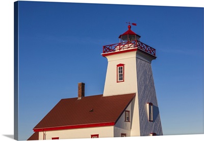 Canada, Prince Edward Island, Wood Islands Lighthouse At Sunset
