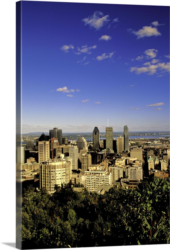 North America, Canada, Quebec, Montreal. City skyline from Mount Royal Park Obsevatory
