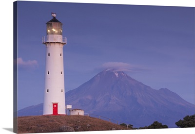 Cape Egmont Lighthouse and Mt. Taranaki, New Zealand