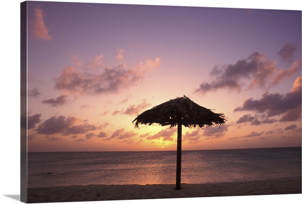 Aruba. Dutch Caribbean. Eagle beach at sunset.