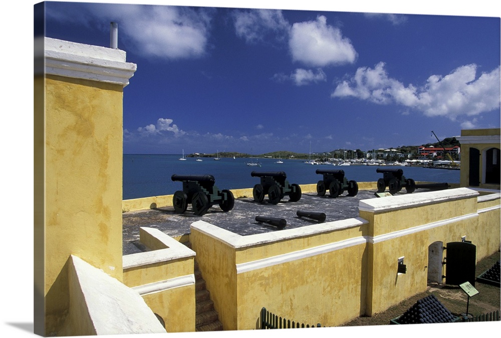 Caribbean, US Virgin Islands, St. Croix, Christiansted. Fort Christiansvaern, interior walls