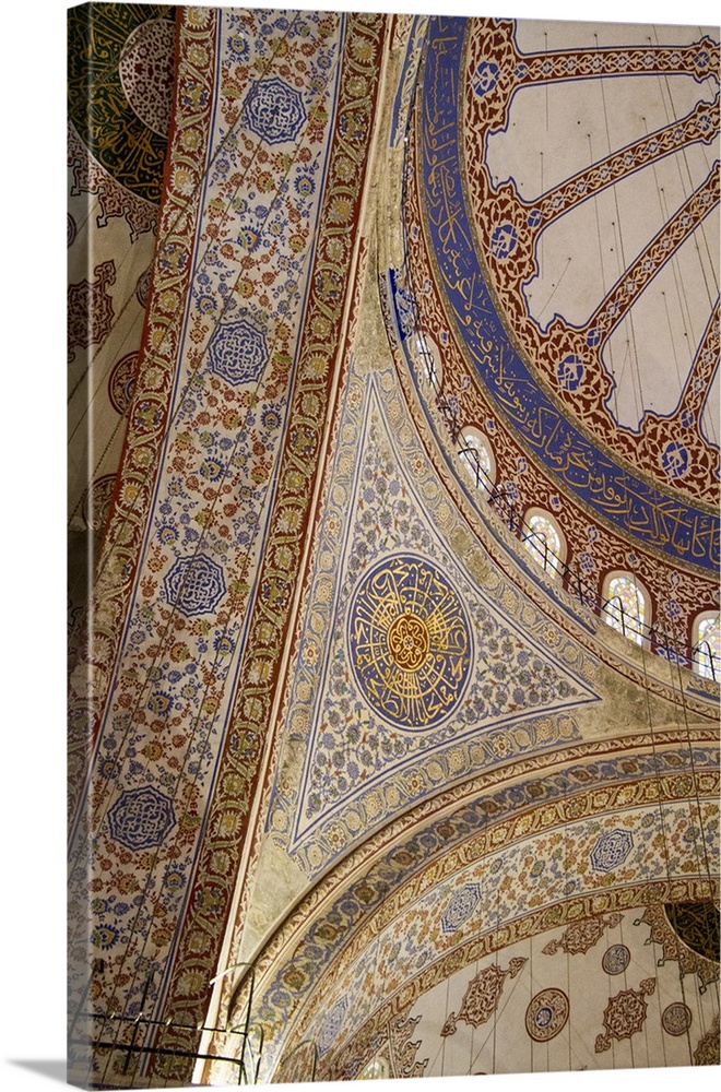 Ceiling decoration in the Blue Mosque. Istanbul. Turkey.