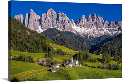 Chapel Of St, Magdalena, Italy, Dolomites, Val Di Funes
