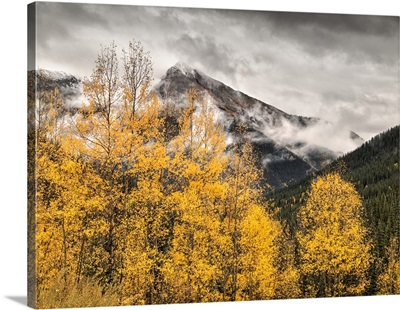 Colorado, Silverton, Clearing storm and fall color on the Alpine Loop