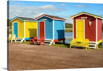 Colorful Beach Huts, Cavendish, Newfoundland, Canada