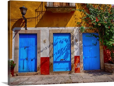 Colorful Doors Of The Back Alley Of Guanajuato, Mexico