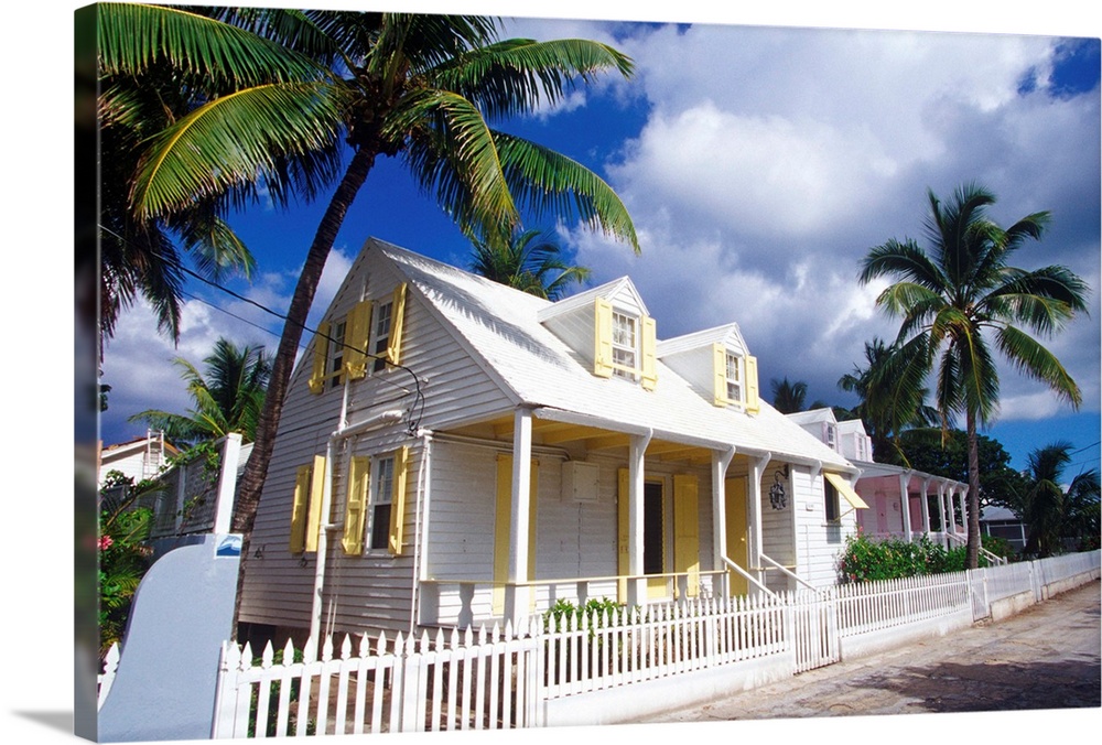 Colorful loyalist homes from the 1900's, Dunmore Town, Harbour Island, Bahamas.