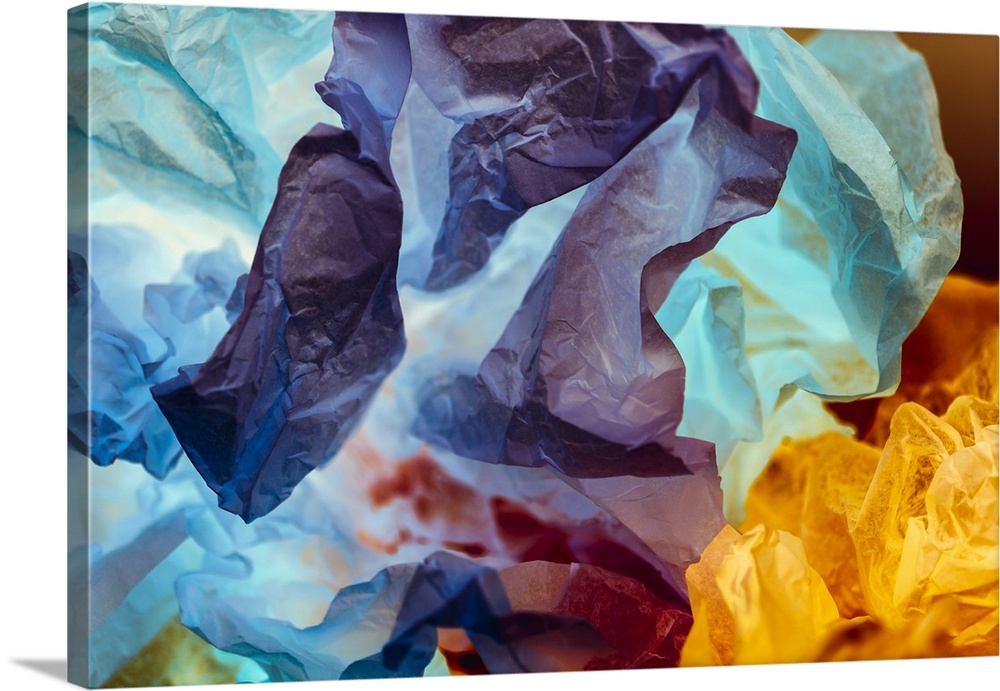 Colorful Tissue Paper And Light Solid-Faced Canvas Print