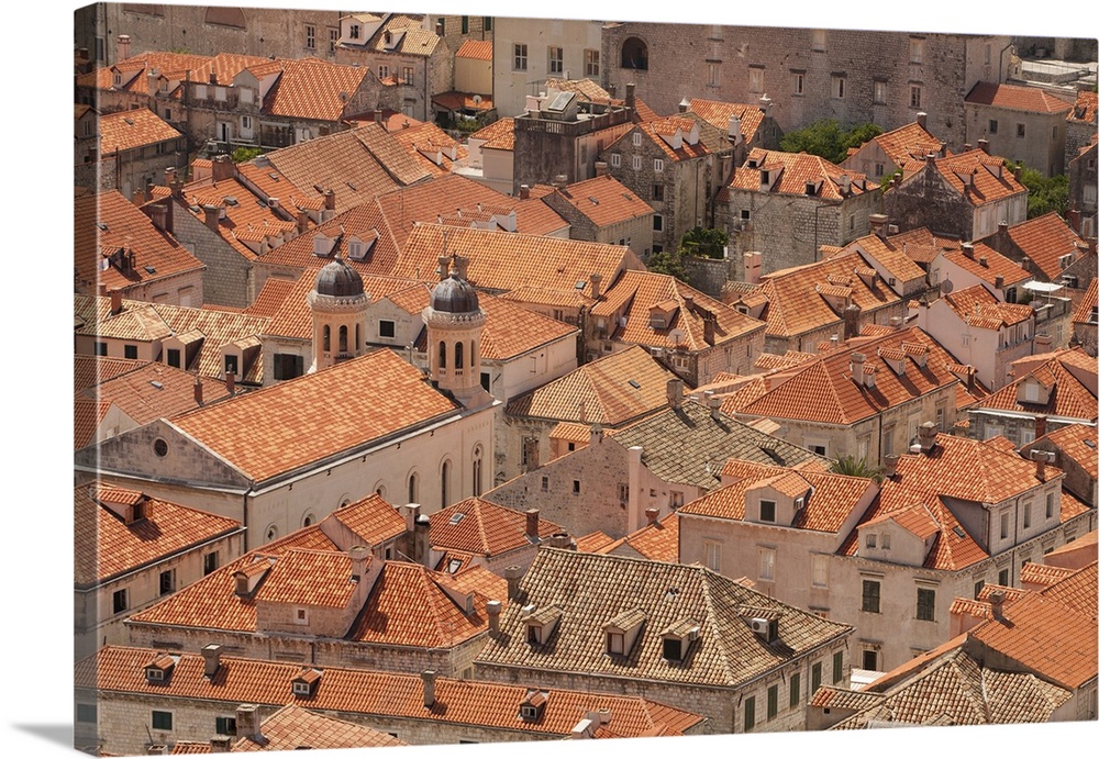 Croatia, Dubrovnik, Historic Walled City And UNESCO World Heritage Site, Red Tile Roofs