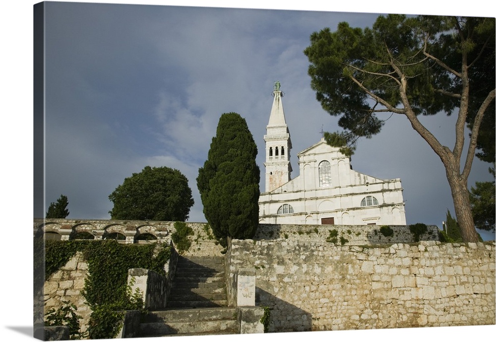 CROATIA, Istria, ROVINJ. Cathedral of St. Euphemia and Tower (b.1736-largest baroque building in Istria)