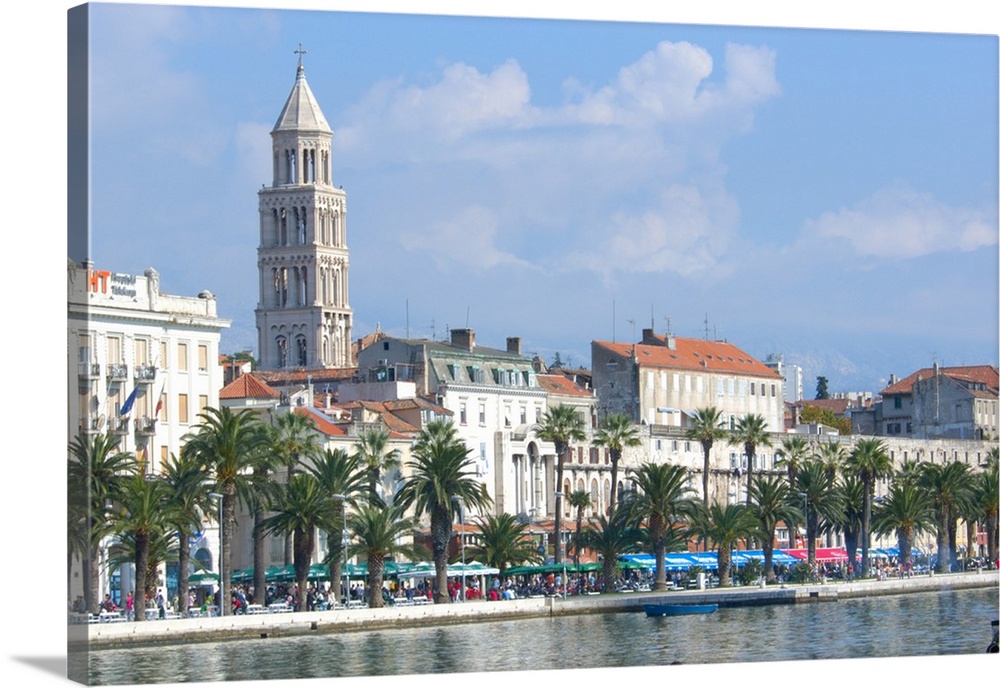 Croatia, Split, Coastal View Of Popular Embankment