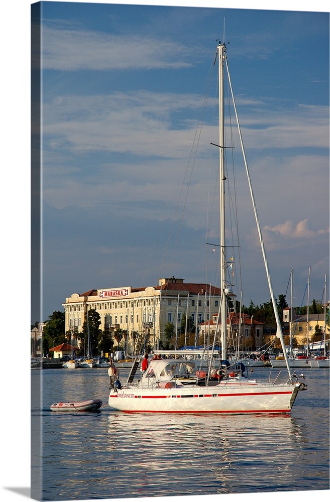 Croatia, Zadar, Sailboat On Zadar Strait