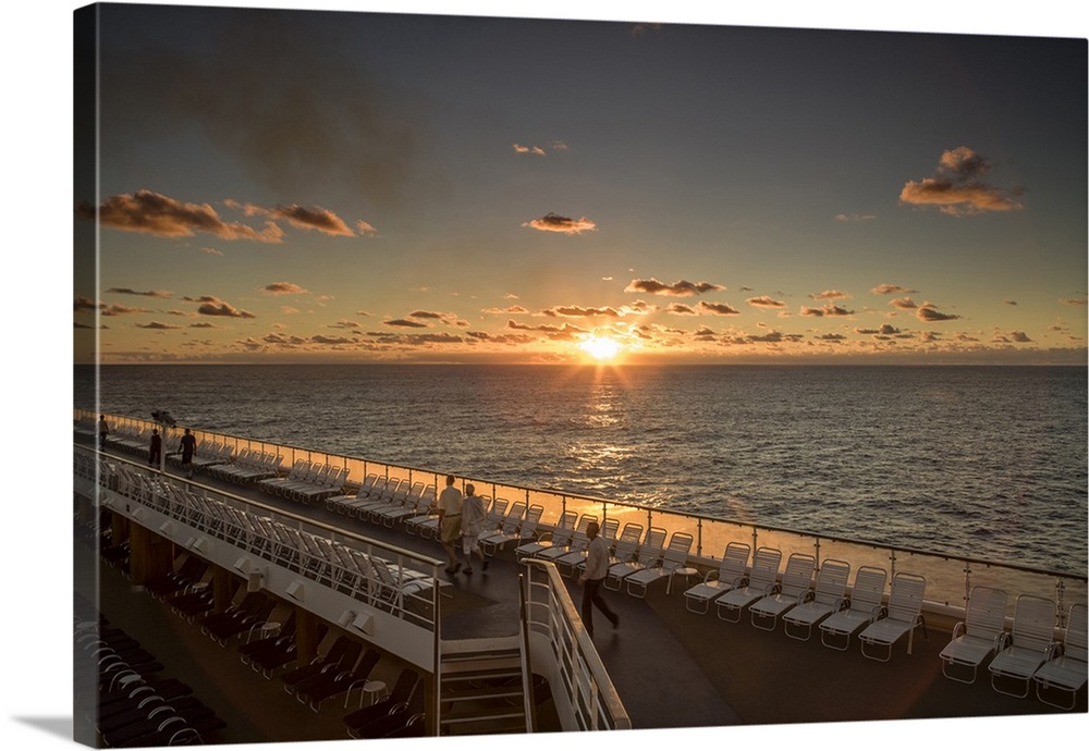 Cruise sunrise. Atlantic Ocean.