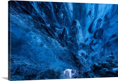 Crystal Ice Cave Under VatnajoKull Glacier In South Iceland