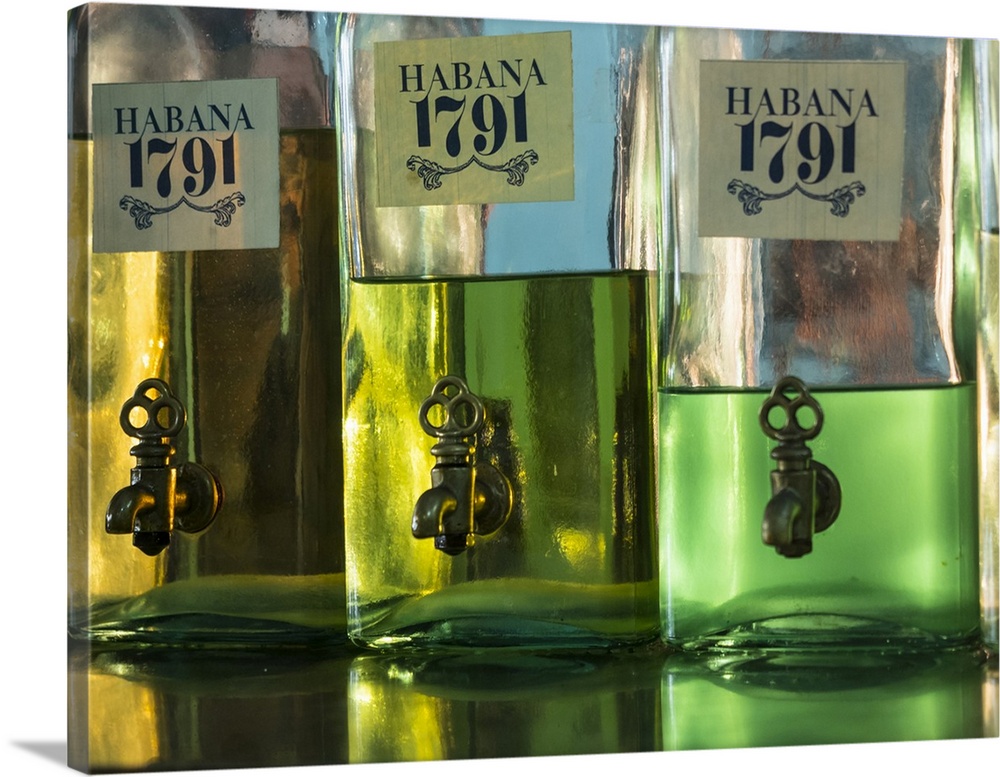 Cuba, Havana, Havana Vieja, UNESCO World Heritage Site, bottles in perfumery. Caribbean, Cuba.