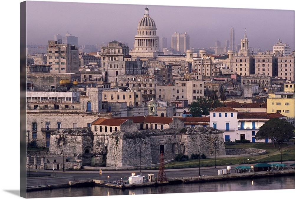 Cuba Old Havana Cityscape At Dusk Wall Art Canvas Prints Framed