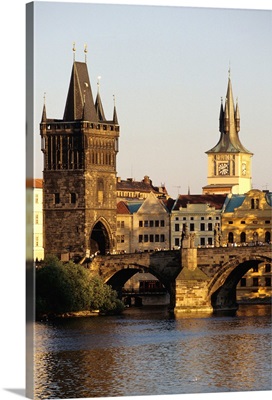 Czech Republic, Prague, Charles Bridge, Old Town Bridge Tower and Water Tower