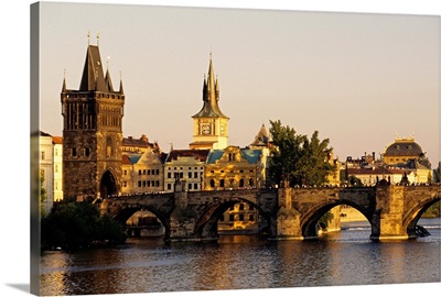 Czech Republic, Prague, Charles Bridge, Old Town Bridge Tower and Water Tower