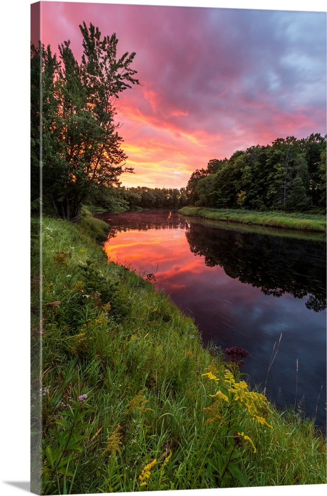 Dawn on the Mattawamkeag River as it flows through the Reed Plantation in Wytipitlock, Maine.