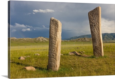 Deer Stones With Inscriptions, 1000 BC, Mongolia
