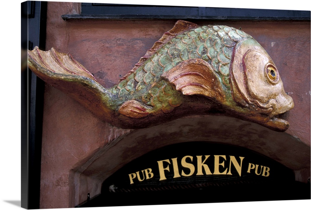 Denmark, Copenhagen..Nyhavn pub sign.