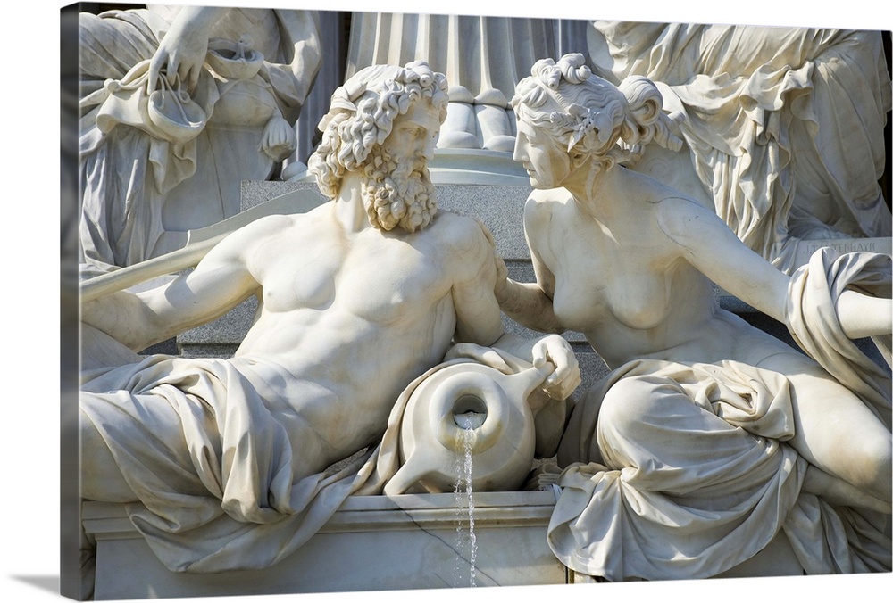 Detail from the Athena Fountain in front of the Austrian Parliament, Vienna, Austria