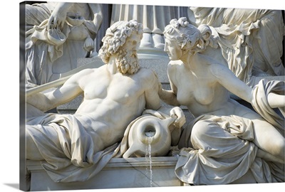 Detail from the Athena Fountain in front of the Austrian Parliament, Vienna, Austria