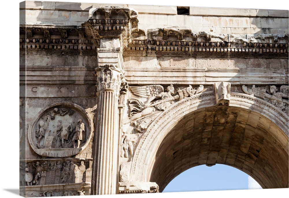 Detail of Arch of Constantine, Arco di Costantino, Rome, Unesco World Heritage Site, Latium, Italy, Europe.