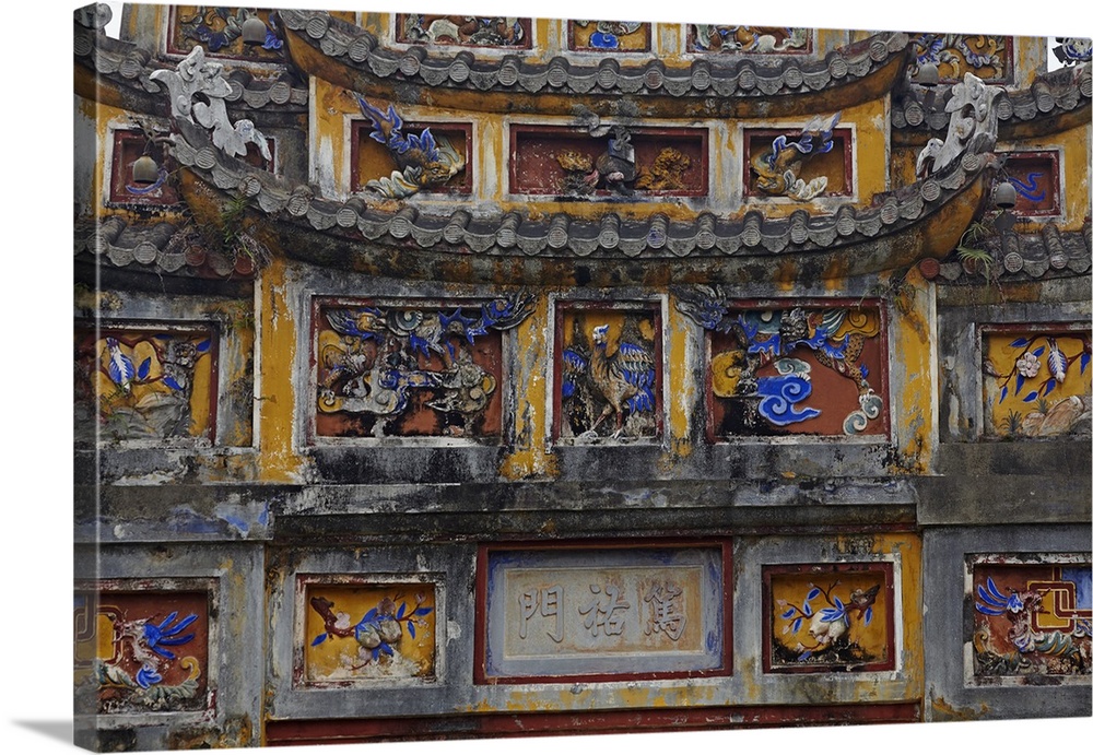 Detail on gateway, historic Hue Citadel (Imperial City), Hue, North Central Coast, Vietnam