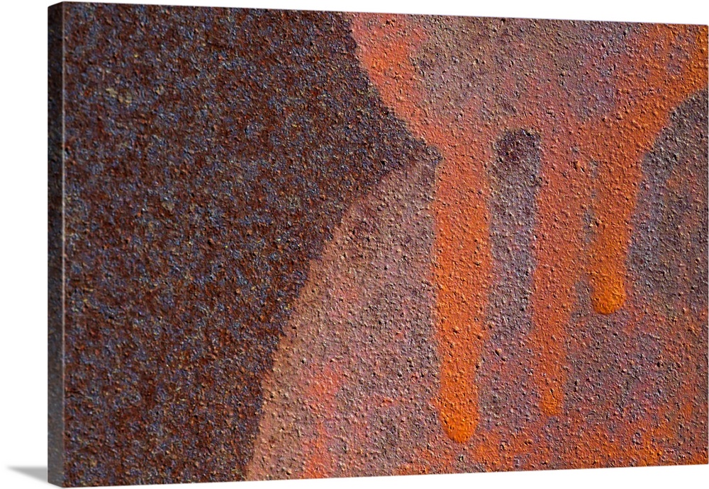 Details of rust and paint on metal.