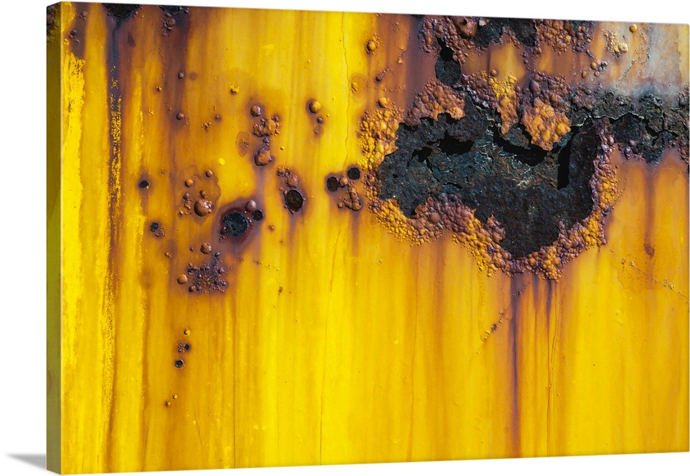 Details of rust and paint on metal.