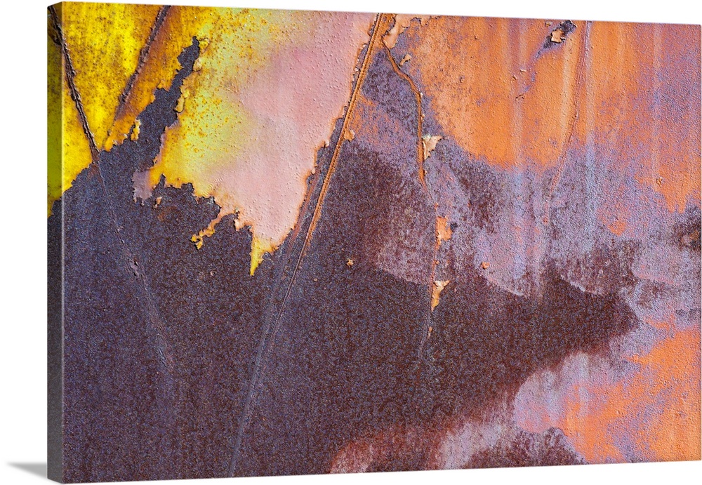 Details of rust and paint on metal.