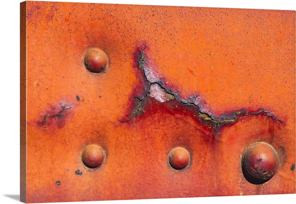 Details of rust and paint on metal.