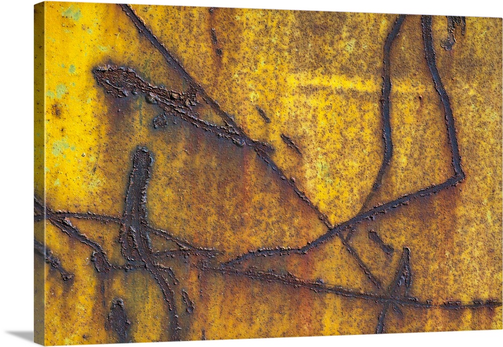 Details of rust and paint on metal.