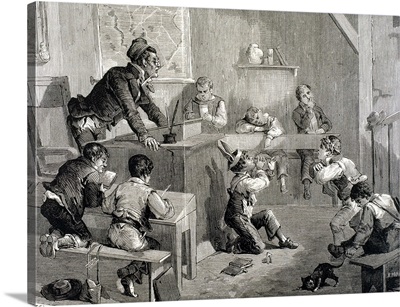 Disorder in School, Engraving by Paris in 1878
