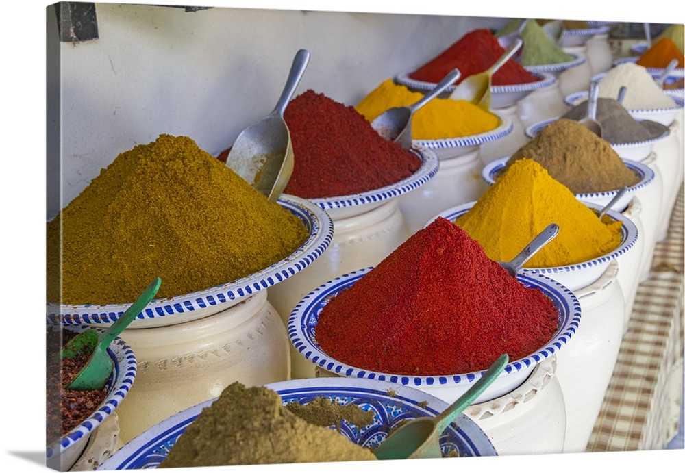 Djerba, Medenine, Tunisia. Spices for sale at the Houmt Souk.