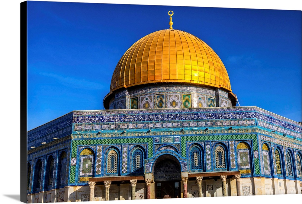 Dome of the Rock Islamic Mosque Temple Mount Jerusalem Israel. Built in 691 One of most sacred spots in Islam where Prophe...