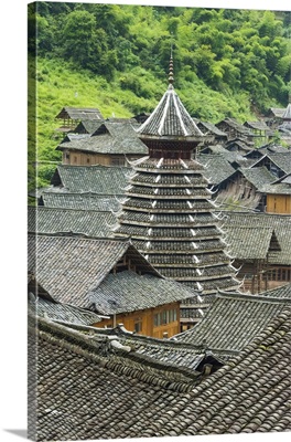 Dong Village In The Mountain, Zhaoxing, Guizhou Province, China
