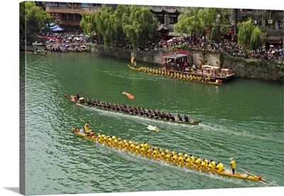 Dragon Boat Race On Wuyang River During Duanwu Festival, Zhenyuan, Guizhou, China