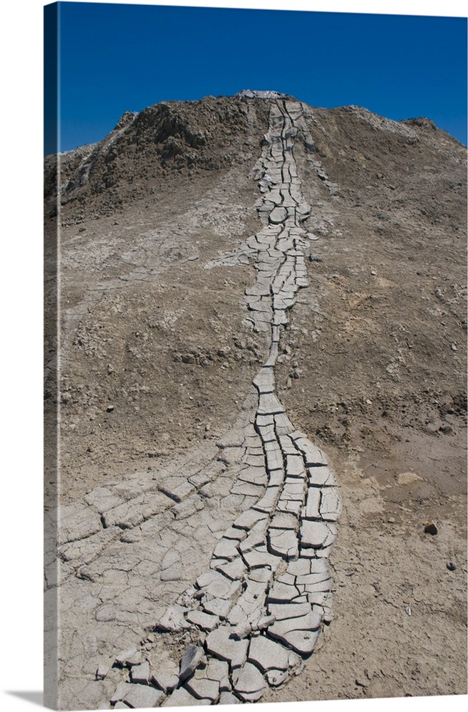 Drying mud stream originating from a mud volcano, Qobustan, Azerbaijan.