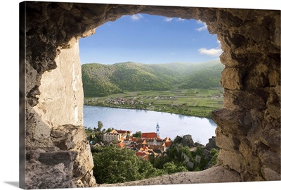 Durnstein, Austria, Wachau Valley, Danube River, Durnstein Castle Window