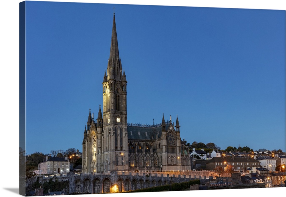 Dusk at St. Colman's Cathedral in Cobh, Ireland