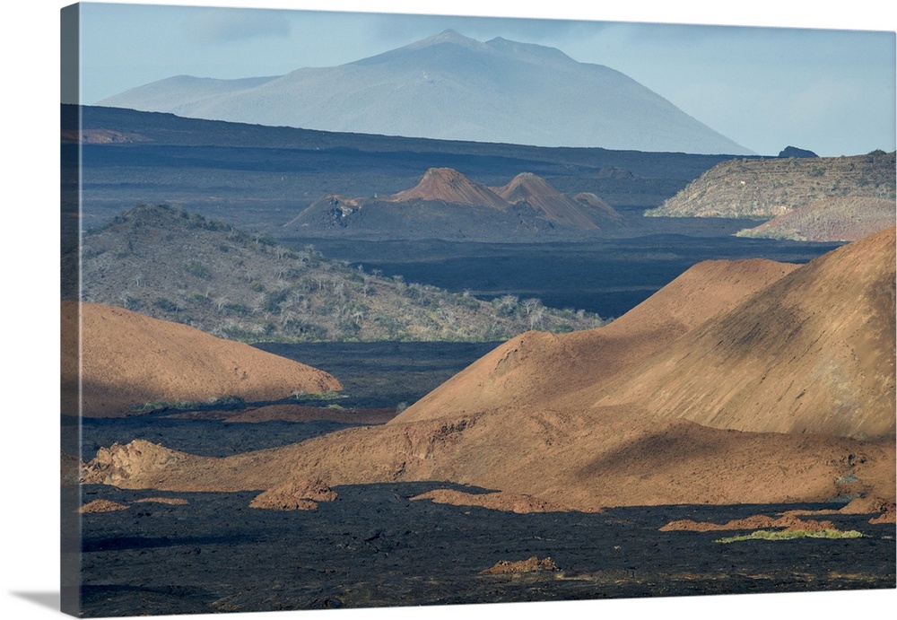 Ecuador, Galapagos Islands, Bartolome Island volcanic landscape.