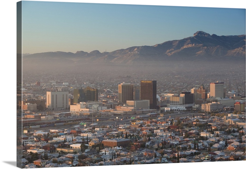 El Paso, Texas, Downtown View from Scenic Drive, Dawn.