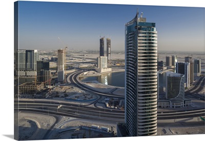 Elevated View Of The Edge Of Downtown Area In Dubai