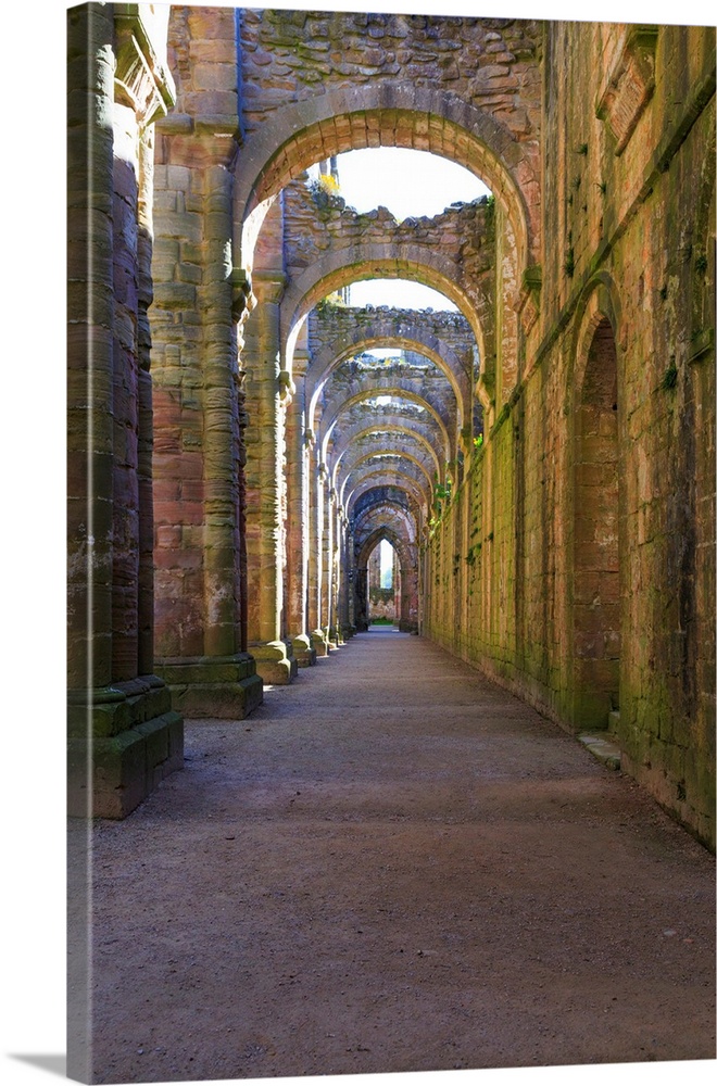 England, North Yorkshire, Ripon. Fountains Abbey, Studley Royal. UNESCO World Heritage Site. National Trust, Cistercian Mo...