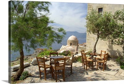 Europe, Greece, Monemvasia. Malvasia Cafe, Named For The Traditional Area Wine
