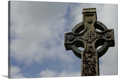 Europe, Ireland, Glendalough. Celtic Cross at Glendalough